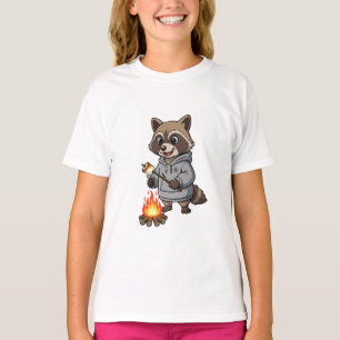 Roasting Racoon Campfire Hoodie Kids T-Shirt