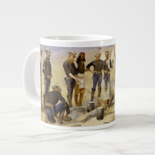 Roasting the Christmas Beef in a Cavalry Camp Large Coffee Mug
