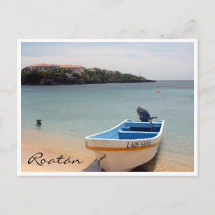 roatán boat postcard