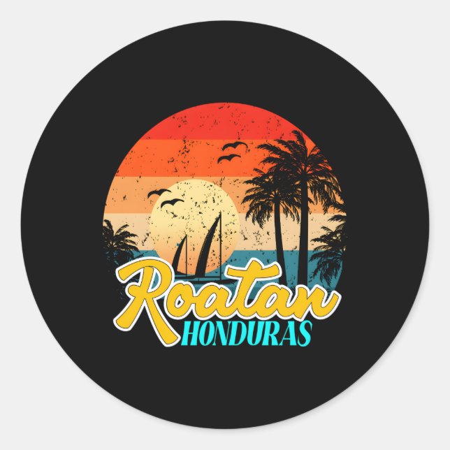 Roatan Honduras Caribbean Islands Roatan Beach Classic Round Sticker (Front)