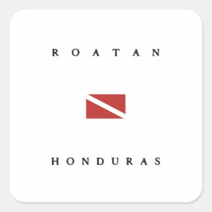Roatan Honduras Scuba Dive Flag Square Sticker