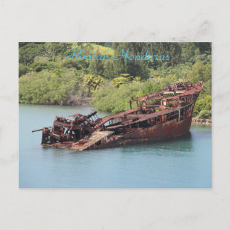 Roatan Honduras, Shipwreck Along The Coast Postcard