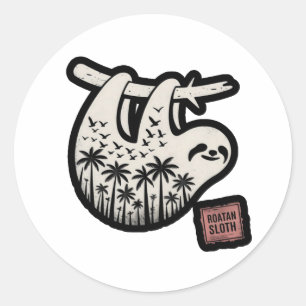 Roatan Honduras Sloth, Roatan Sloth, Roatan Classic Round Sticker