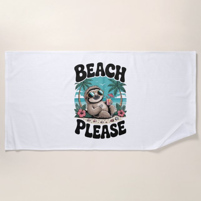 Roatan Honduras Sloth Summer Beach Towel (Front)