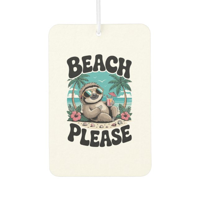 Roatan Honduras Sloth Summer Car Air Freshener (Front)