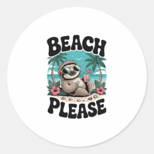 Roatan Honduras Sloth Summer Classic Round Sticker