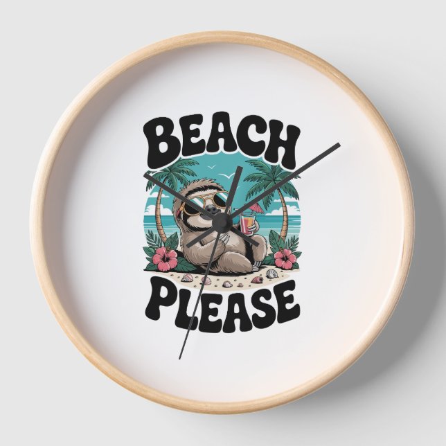 Roatan Honduras Sloth Summer Clock (Front)