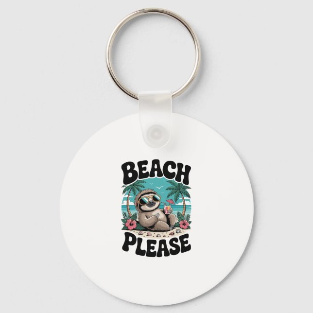 Roatan Honduras Sloth Summer Key Ring (Front)