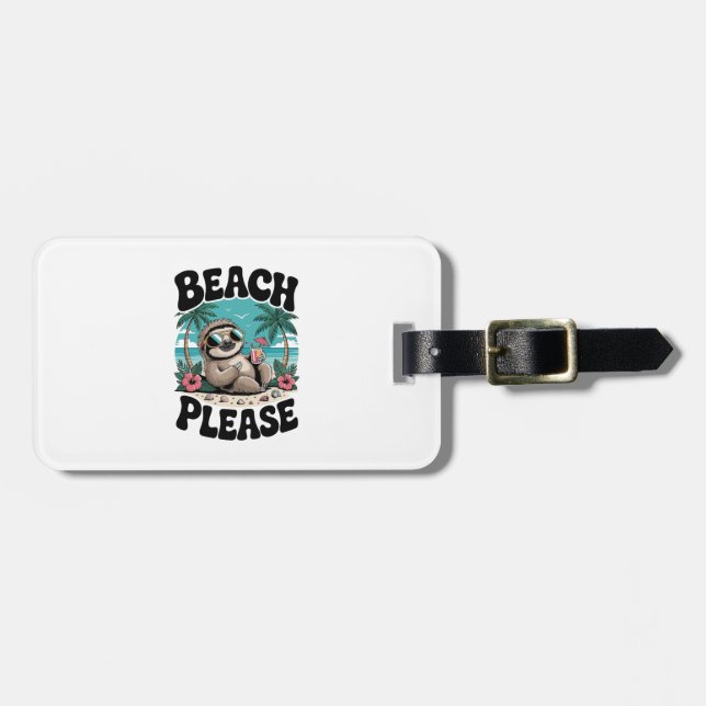 Roatan Honduras Sloth Summer Luggage Tag (Front Horizontal)