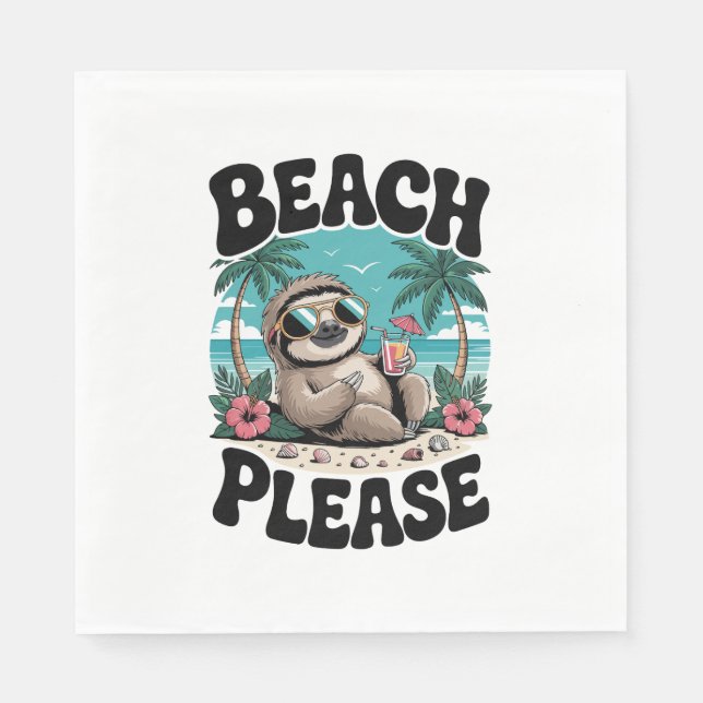 Roatan Honduras Sloth Summer Napkin (Front)