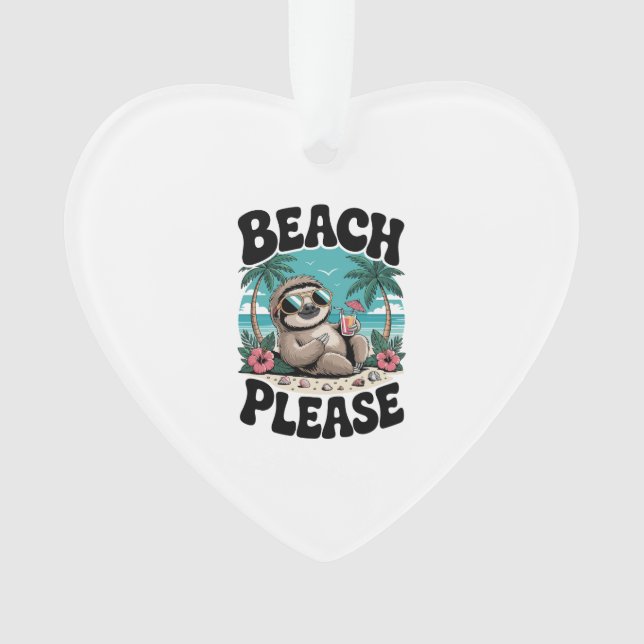 Roatan Honduras Sloth Summer Ornament (Front)