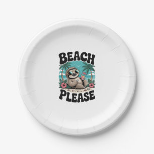 Roatan Honduras Sloth Summer Paper Plate