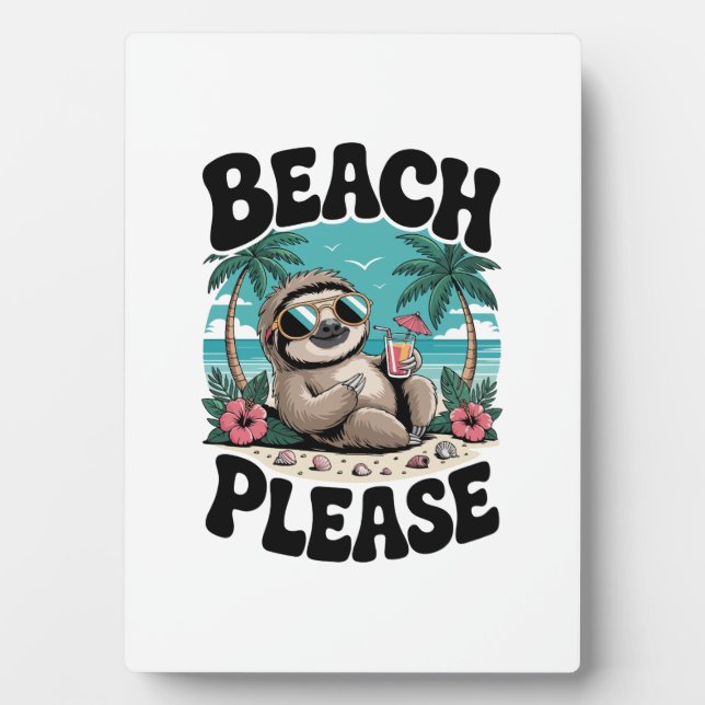 Roatan Honduras Sloth Summer Plaque (Front)