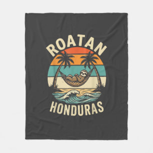 Roatan Honduras Sloth T-Shirt Fleece Blanket