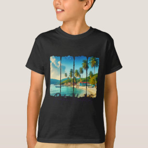 Roatan Honduras Travel Trip Brushstroke Meet Me In T-Shirt