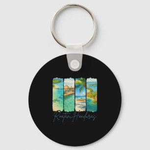 Roatan Honduras Traveling Trip Brushstroke Souveni Key Ring