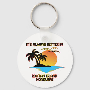 Roatan Island Caribbean Tropical Beach Honduras  Key Ring