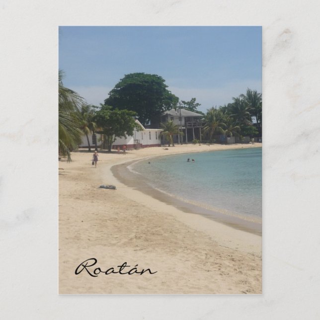 roatán sandy beach postcard (Front)
