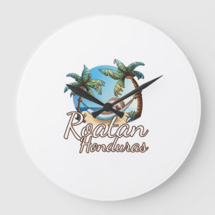 Roatan Sloth Animal Lovers For Men Women Kids Long Large Clock