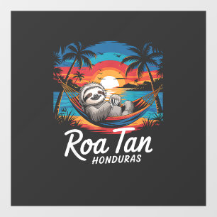 Roatan Sloth, Roatan Honduras Sloth, Roatan T-Shir Window Cling