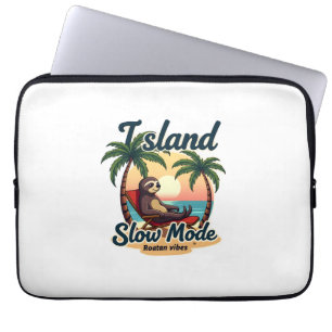 Roatan Sloth Vintage Island Relax Graphic 2 Laptop Sleeve