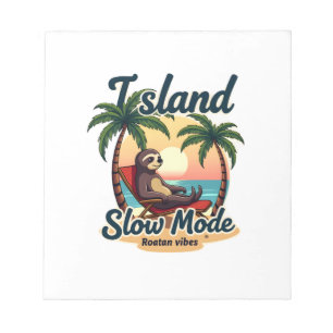 Roatan Sloth Vintage Island Relax Graphic 2 Notepad