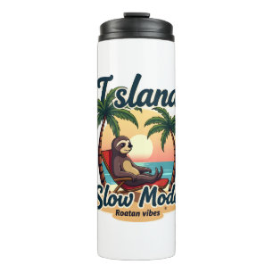 Roatan Sloth Vintage Island Relax Graphic 2 Thermal Tumbler