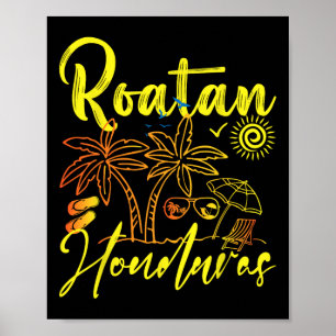 Roatan Souvenirs Honduras Beach Honduras Vacation Poster