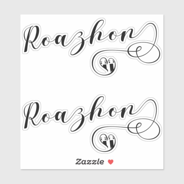 Roazhon, Rennes Flag in Heart, Breton (Sheet)