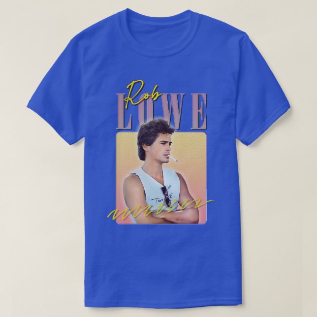 Rob Lowe 80s Aesthetic Design T-Shirt (Design Front)