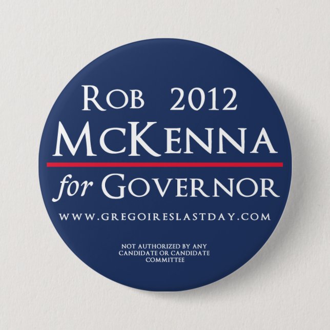 Rob McKenna for Governor 2012 Logo Button (Front)