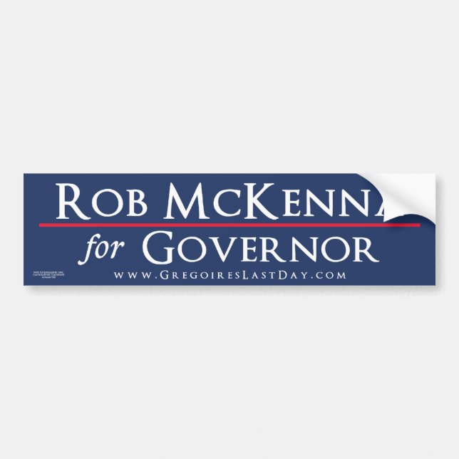 Rob McKenna for Governor Logo Bumper Sticker (Front)