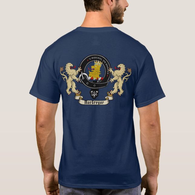 Rob Roy Macgregor Clan Badge & Tartan T-Shirt (Back)