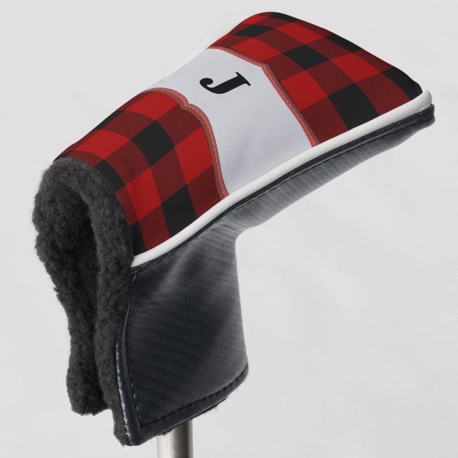Rob Roy Tartan Red & Black Golf Club Putter Cover (3/4 Front)