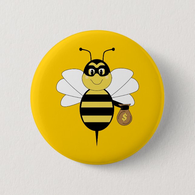 RobBee Bumble Bee Button (Front)