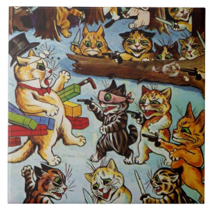 “Robbers and Brigands” by Louis Wain Tile