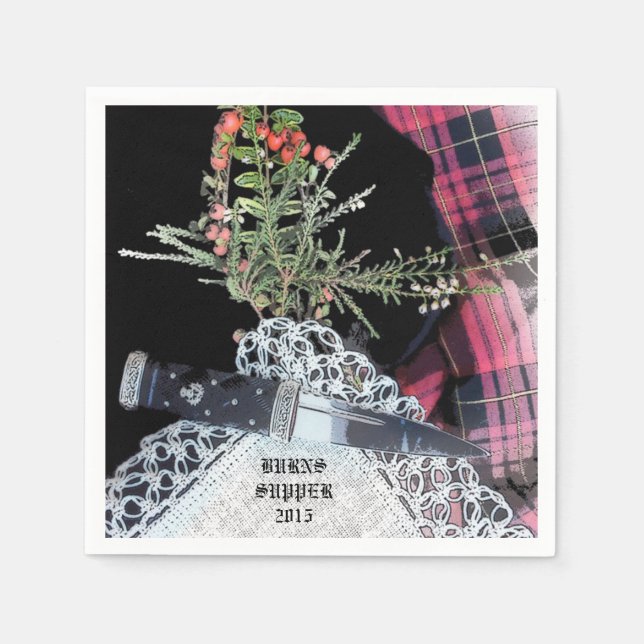 Robbie Burns casual dinner napkins (Front)