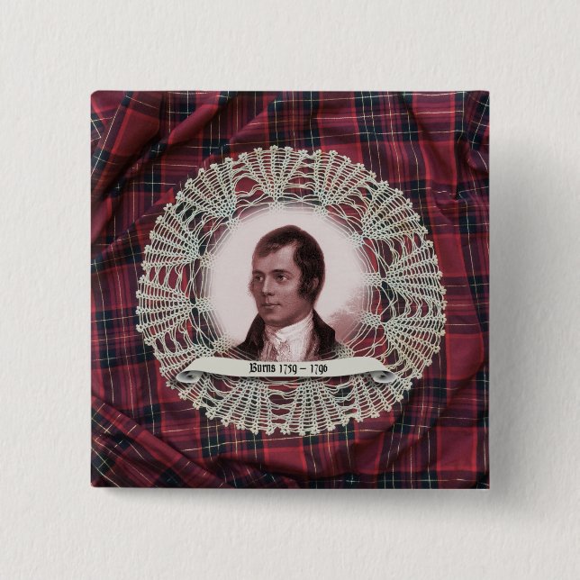 Robbie Burns Highland square pin (Front)