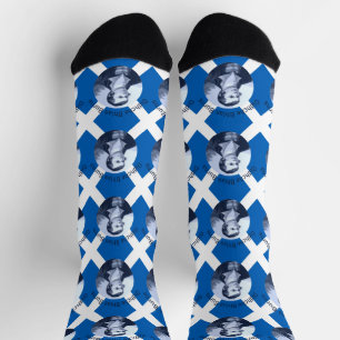 Robbie Burns - In Blue Oidhche Bhlas Burns Saltire Socks