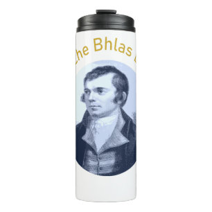Robbie Burns - Oidhche Bhlas Burns Yellow Text Thermal Tumbler