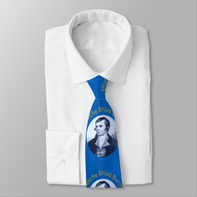 Robbie Burns - Oidhche Bhlas Burns Yellow Text Tie (Tied)