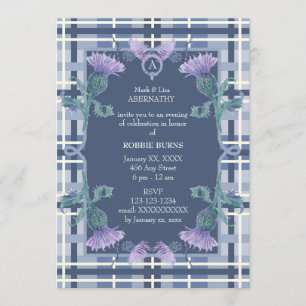 Robbie Burns Tartan and Thistle Invitation