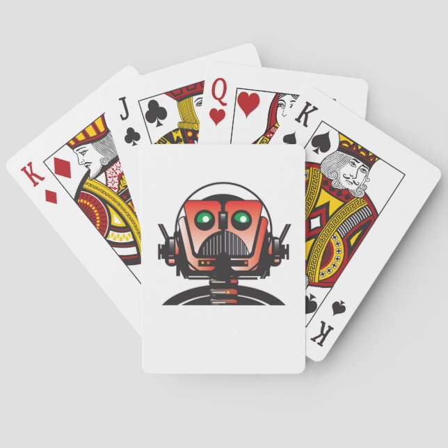 Robbie the Robot playing cards from the book ROOF (Back)