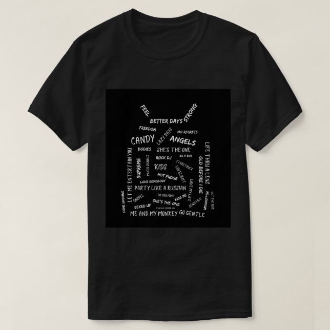 Robbie Williams Song Titles Black Sleeveless Top (Design Front)