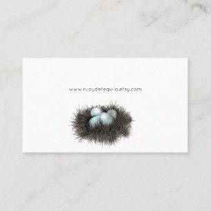 "Robbin eggs business cards nest"
