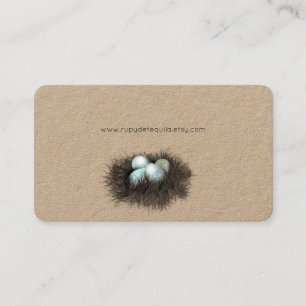 "Robbin eggs business cards nest"