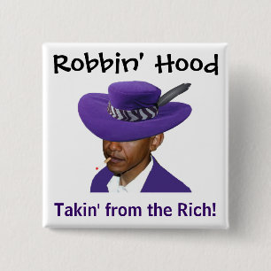 Robbin' Hood - Obama 15 Cm Square Badge