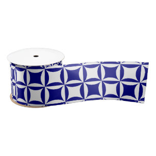 Robbing Peter to Pay Paul Blue Pattern Satin Ribbon