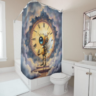 Robby the Winged Timekeeper – Wings of Time Series Shower Curtain