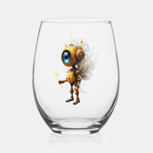 Robby the Winged Timekeeper – Wings of Time Series Stemless Wine Glass